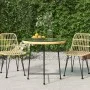 Mesa de comedor de vidrio templado y acero Ø80 cm de vidaXL, Mesas de jardín - Ref: Foro24-319436, Precio: 90,30 €, Descuento: %