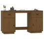 Escritorio armarios madera maciza pino marrón miel 135x50x75cm de vidaXL, Escritorios - Ref: Foro24-3107847, Precio: 226,69 €...