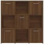 Estantería madera contrachapada roble marrón 90x30x90 cm de vidaXL, Librerías y estanterías - Ref: Foro24-815551, Precio: 90,...