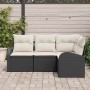 Conjunto de sofás de jardín 4 pcs Negro y ratán sintético en Sofás de exterior | Comprar online en Foru.es