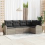 Conjunto de sofás de jardín 5 pcs Gris Claro ratán sintético en Sofás de exterior | Comprar online en Foru.es