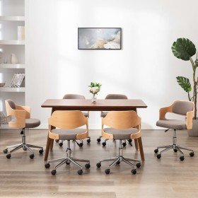 Sillas comedor giratorias 6 uds madera curvada tela gris taupe en Sillas de comedor | Comprar online en Foru.es