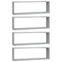 Estante cúbico de pared 4 uds madera gris Sonoma 80x15x26,5 cm de vidaXL, Estantes y estanterías - Ref: Foro24-815919, Precio...