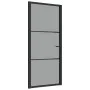 Interior door with tempered glass and black aluminum frame 93x201.5 cm by vidaXL, Doors for the home - Ref: Foro24-350562, Pr...