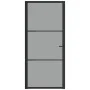 Interior door with tempered glass and black aluminum frame 93x201.5 cm by vidaXL, Doors for the home - Ref: Foro24-350562, Pr...
