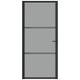 Puerta interior vidrio ESG y aluminio negro 93x201,5 cm de vidaXL, Puertas para el hogar - Ref: Foro24-350562, Precio: 281,23...
