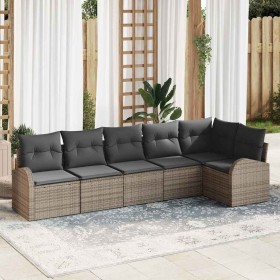 Conjunto de sofás de jardín 6 pcs Gris ratán sintético en Sofás de exterior | Comprar online en Foru.es