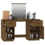Vanity Set with LED Solid Honey Brown Pine Wood by vidaXL, Bedroom Dressers - Ref: Foro24-3107842, Price: 255,71 €, Discount: %