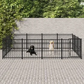 Perrera de exterior de acero 11,58 m² de vidaXL, Casetas y cercados para perros - Ref: Foro24-3124617, Precio: 464,36 €, Desc...