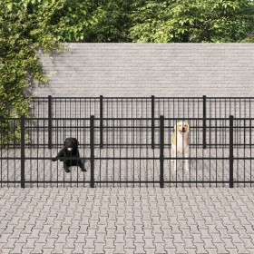 Perrera de exterior de acero 25,4 m² de vidaXL, Casetas y cercados para perros - Ref: Foro24-3124622, Precio: 854,66 €, Descu...