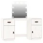 Juego de tocador con LED madera maciza de pino blanco de vidaXL, Tocadores para dormitorios - Ref: Foro24-3107840, Precio: 27...