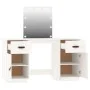 Juego de tocador con LED madera maciza de pino blanco de vidaXL, Tocadores para dormitorios - Ref: Foro24-3107840, Precio: 27...