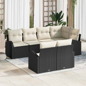 Conjunto de sofás de jardín 7 pcs Negro y ratán sintético en Sofás de exterior | Comprar online en Foru.es