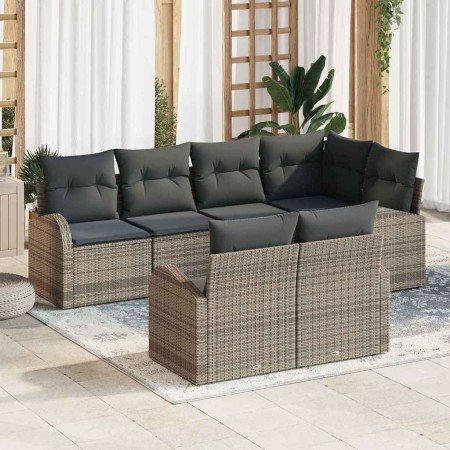 Conjunto de sofás de jardín 7 pcs Gris ratán sintético en Sofás de exterior | Comprar online en Foru.es