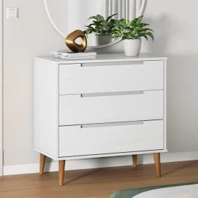 MOLDE bedside table solid white pine wood 80x40x80 cm by vidaXL, Drawers - Ref: Foro24-350505, Price: 180,25 €, Discount: %