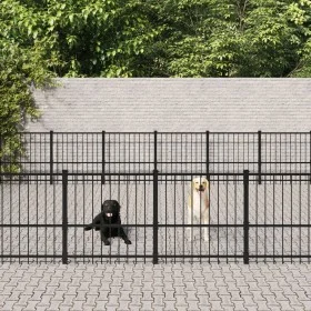 Perrera de exterior de acero 39,52 m² de vidaXL, Casetas y cercados para perros - Ref: Foro24-3124644, Precio: 908,44 €, Desc...