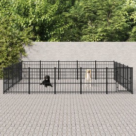Perrera de exterior de acero 23,52 m² de vidaXL, Casetas y cercados para perros - Ref: Foro24-3124635, Precio: 687,03 €, Desc...