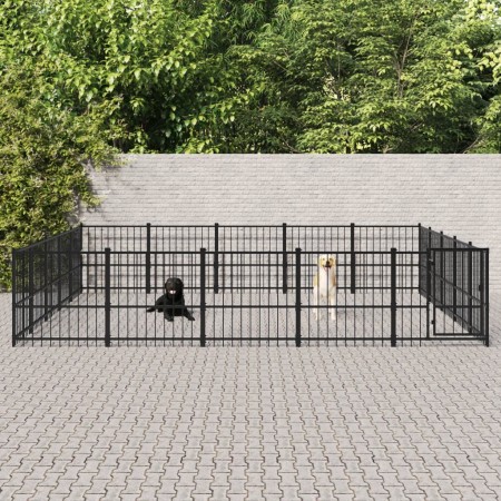 Perrera de exterior de acero 23,52 m² de vidaXL, Casetas y cercados para perros - Ref: Foro24-3124635, Precio: 687,03 €, Desc...