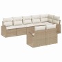 Conjunto de sofás de jardín 8 pcs Beige y ratán sintético en Sofás de exterior | Comprar online en Foru.es