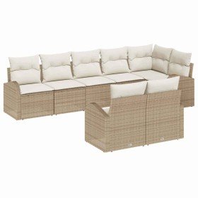 Conjunto de sofás de jardín 8 pcs Beige y ratán sintético en Sofás de exterior | Comprar online en Foru.es