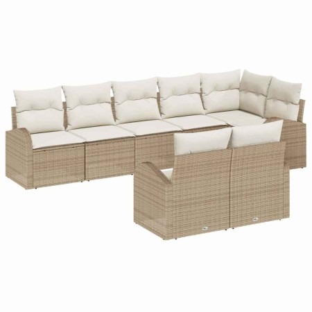 Conjunto de sofás de jardín 8 pcs Beige y ratán sintético en Sofás de exterior | Comprar online en Foru.es