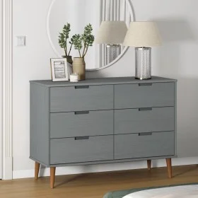 MOLDE bedside table solid gray pine wood 113x40x80 cm by vidaXL, Drawers - Ref: Foro24-350509, Price: 266,30 €, Discount: %