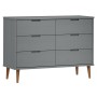 Mesita de noche MOLDE madera maciza de pino gris 113x40x80 cm de vidaXL, Cajoneras - Ref: Foro24-350509, Precio: 271,56 €, De...