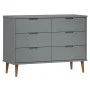 Mesita de noche MOLDE madera maciza de pino gris 113x40x80 cm de vidaXL, Cajoneras - Ref: Foro24-350509, Precio: 266,30 €, De...