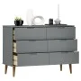 Mesita de noche MOLDE madera maciza de pino gris 113x40x80 cm de vidaXL, Cajoneras - Ref: Foro24-350509, Precio: 266,30 €, De...