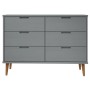 Mesita de noche MOLDE madera maciza de pino gris 113x40x80 cm de vidaXL, Cajoneras - Ref: Foro24-350509, Precio: 271,56 €, De...