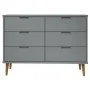 Mesita de noche MOLDE madera maciza de pino gris 113x40x80 cm de vidaXL, Cajoneras - Ref: Foro24-350509, Precio: 266,30 €, De...