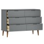Mesita de noche MOLDE madera maciza de pino gris 113x40x80 cm de vidaXL, Cajoneras - Ref: Foro24-350509, Precio: 271,56 €, De...