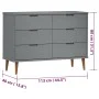 Mesita de noche MOLDE madera maciza de pino gris 113x40x80 cm de vidaXL, Cajoneras - Ref: Foro24-350509, Precio: 266,30 €, De...
