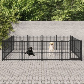 Perrera de exterior de acero 15,05 m² de vidaXL, Casetas y cercados para perros - Ref: Foro24-3124626, Precio: 546,57 €, Desc...