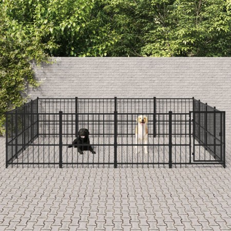Perrera de exterior de acero 15,05 m² de vidaXL, Casetas y cercados para perros - Ref: Foro24-3124626, Precio: 546,57 €, Desc...