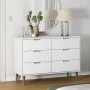 Bedside table MOLDE made of solid pine wood, white, 113x40x80 cm by vidaXL, Drawers - Ref: Foro24-350508, Price: 208,42 €, Di...