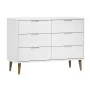 Bedside table MOLDE made of solid pine wood, white, 113x40x80 cm by vidaXL, Drawers - Ref: Foro24-350508, Price: 208,42 €, Di...
