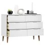 Bedside table MOLDE made of solid pine wood, white, 113x40x80 cm by vidaXL, Drawers - Ref: Foro24-350508, Price: 208,42 €, Di...