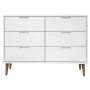 Bedside table MOLDE made of solid pine wood, white, 113x40x80 cm by vidaXL, Drawers - Ref: Foro24-350508, Price: 208,42 €, Di...