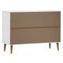 Bedside table MOLDE made of solid pine wood, white, 113x40x80 cm by vidaXL, Drawers - Ref: Foro24-350508, Price: 208,42 €, Di...