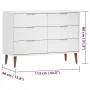 Bedside table MOLDE made of solid pine wood, white, 113x40x80 cm by vidaXL, Drawers - Ref: Foro24-350508, Price: 208,42 €, Di...