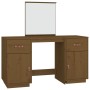 Tocador con espejo madera maciza de pino marrón miel de vidaXL, Tocadores para dormitorios - Ref: Foro24-3107837, Precio: 243...