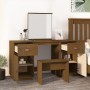 Tocador con espejo madera maciza de pino marrón miel de vidaXL, Tocadores para dormitorios - Ref: Foro24-3107837, Precio: 243...