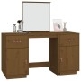Tocador con espejo madera maciza de pino marrón miel de vidaXL, Tocadores para dormitorios - Ref: Foro24-3107837, Precio: 243...