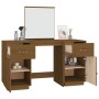 Tocador con espejo madera maciza de pino marrón miel de vidaXL, Tocadores para dormitorios - Ref: Foro24-3107837, Precio: 243...