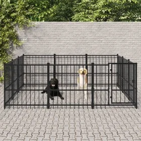 Perrera de exterior de acero 8,47 m² by vidaXL, Dog kennels and fences - Ref: Foro24-3124616, Price: 395,75 €, Discount: %