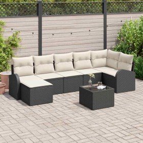 Conjunto de sofá de jardín 8 pcs Negro Poliratán en Sofás de exterior | Comprar online en Foru.es