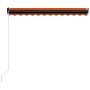 Toldo retráctil manual con LED naranja y marrón 350x250 cm en Toldos | Comprar online en Foru.es