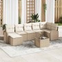 Conjunto de sofá de jardín 8 pcs Beige Poliratán en Sofás de exterior | Comprar online en Foru.es