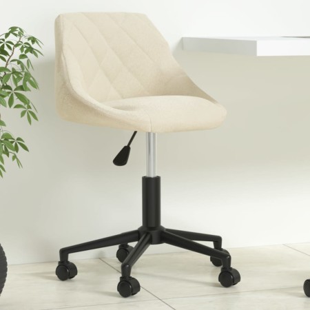 Silla de oficina giratoria de terciopelo crema en Sillas de oficina | Comprar online en Foru.es